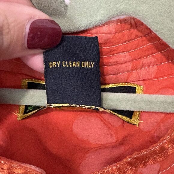 Vintage Mirasol Floral Jacket Womens Large Embroidered Orange Boho Bright Artsy - Picture 5 of 10